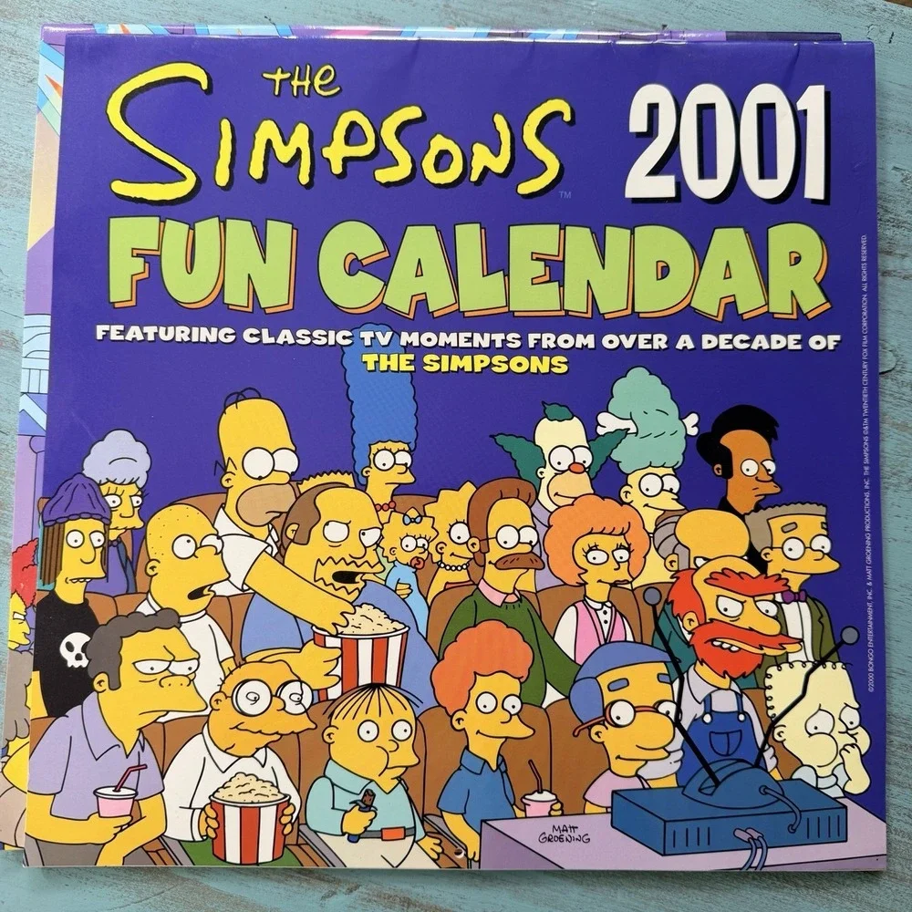 The Simpson's Vintage Calendar Lot 2000-2002 Matt Groening Bongo Fun Bart